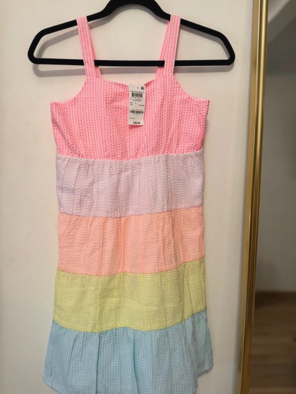 Girls' Pink Multi Pastel Tiered Sundress